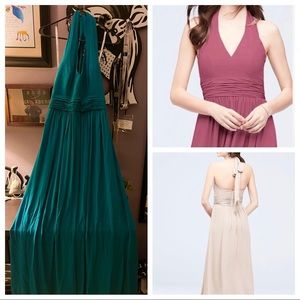 David’s Bridal Ocean Halter Bridesmaid Dress Size 8